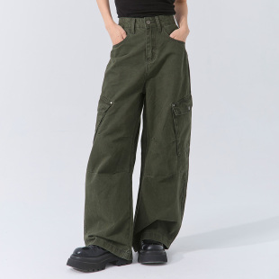 设计弯刀长裤 QUEENSHOP 大口袋工装 女装 04102021 2026春夏新品