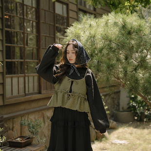 小花压纹荷叶设计细肩背心01099222 女装 QUEENSHOP 2025秋冬新品