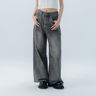 QUEENSHOP 女装 编织口袋设计洗水牛仔裤 04011861 2026春夏新品