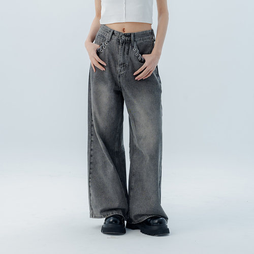 编织口袋设计洗水牛仔裤