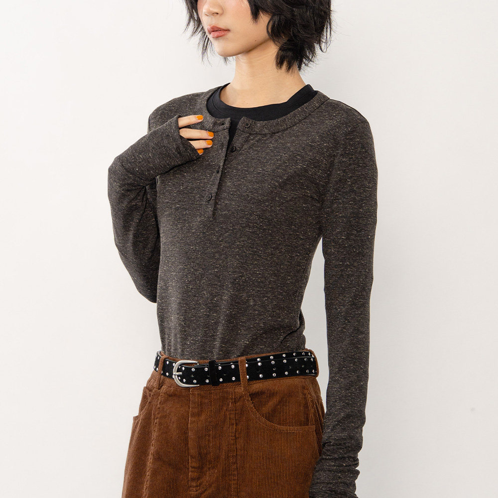 QUEENSHOP 2025秋冬新品女装排扣半门襟设计花纱长袖上衣01099453,女装/女士精品,T恤,淘宝优惠券,粉丝福利购,淘宝优惠卷