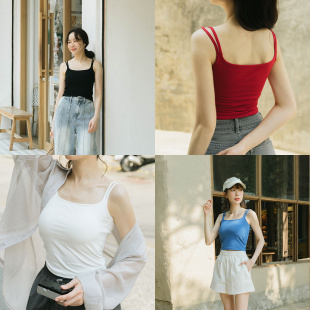 双肩带造型附Bra吊带背心01041911 女装 QUEENSHOP 2025秋冬新品