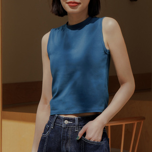 基本素面圆领削肩背心01150430 女装 QUEENSHOP 2025秋冬新品