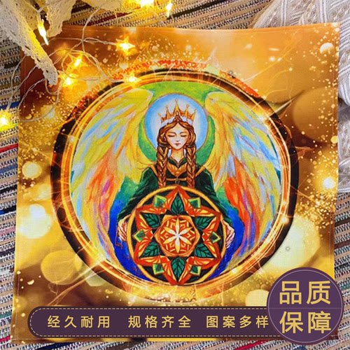 梦创社原创天使塔罗牌棉麻桌布