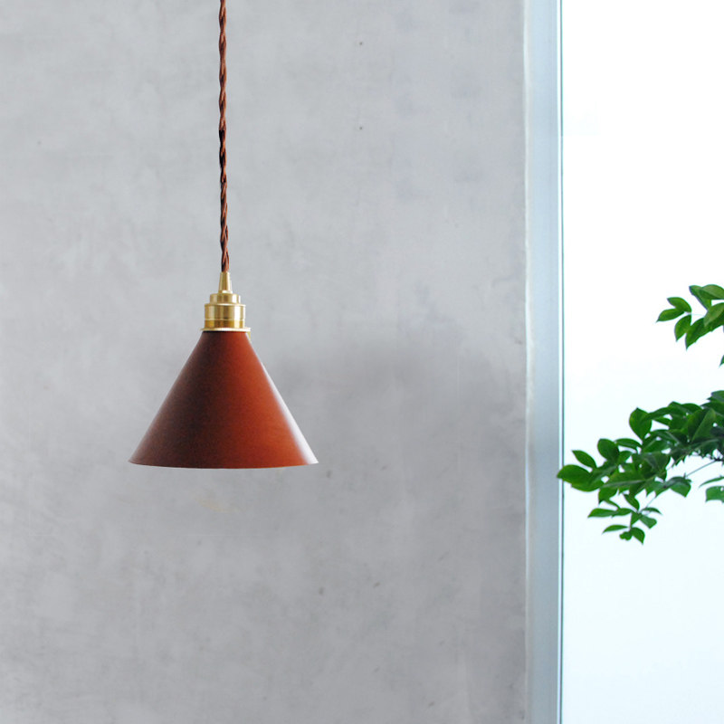 手工缝制个性牛皮灯  真皮吊灯 床头灯餐厅灯简约灯 枥木风格皮灯