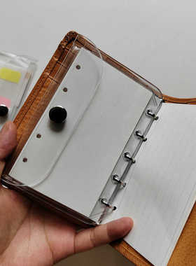 M5A8五孔A7六孔活页按扣袋小物贴纸卡片收纳小手帐装饰配件可拆卸