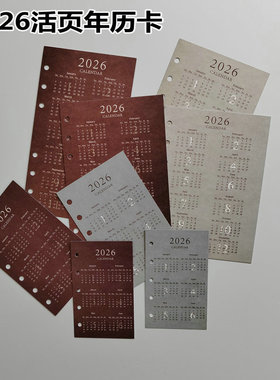 M5A7A6奇葩2026年历活页手帐本配件扉页隔板艺术纸可书写本子替芯