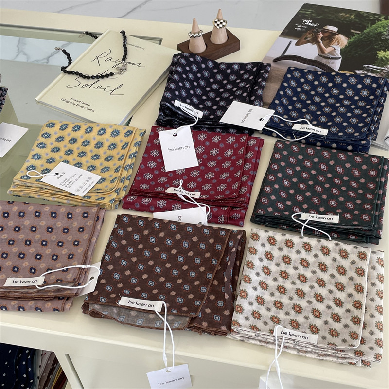 美拉德棕色系领巾围巾丝巾方巾女