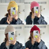 100%wool羊毛纯色帽子秋冬保暖护耳针织帽大头围显脸小百搭高品质