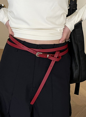 韩国新款双层腰带皮带女新款纯色