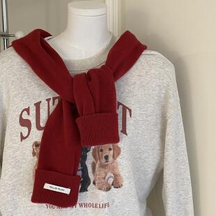 春秋季 斗篷外搭配衬衫 针织披肩女纯色保暖小围巾百搭时尚 2025新款