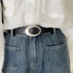 蛇纹时装造型个性腰封女士小众皮带宽腰带