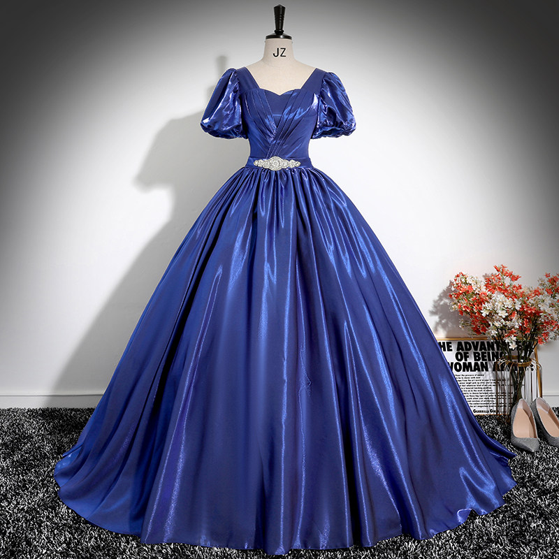 晚礼服学生声乐艺考舞台独唱演出服长款年会主持人钢琴演奏蓬蓬裙