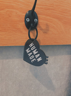 HUMANMADE日系风格黑色桃心亚克力透明钥匙扣 包包配件ins款 男女