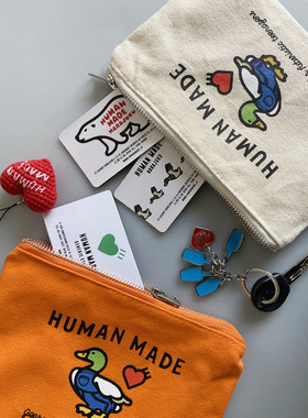 现货HUMAN 日系新款BANK POUCH鸭子帆布小零钱包 四色收纳袋