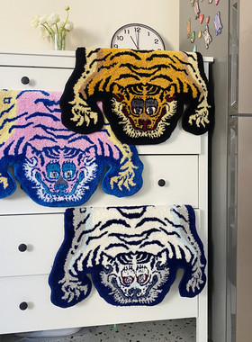 西藏虎毯 潮流居家装饰地毯 老虎地毯 纹身店工作室 酒吧卧室挂毯