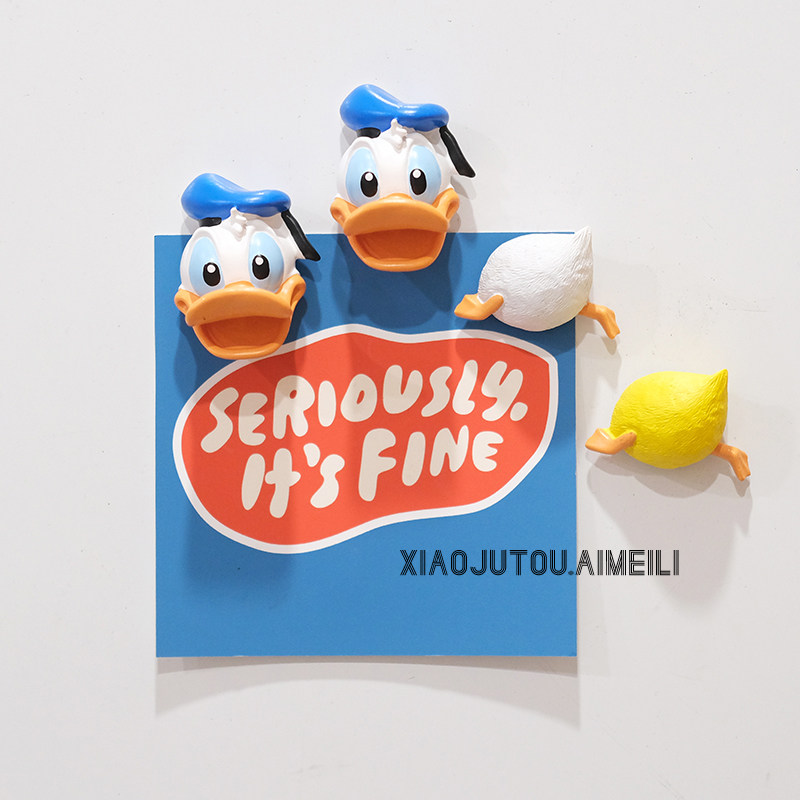 创意冰箱贴磁贴可爱卡通动漫立体磁吸鸭屁屁入户门磁铁装饰吸铁石