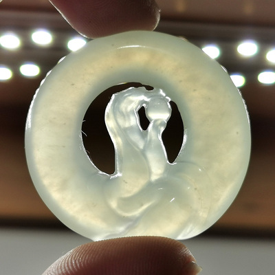 冰润料无瑕疵无绺裂无矿点掌上明珠吊坠挂件孤品件有视频一物一拍