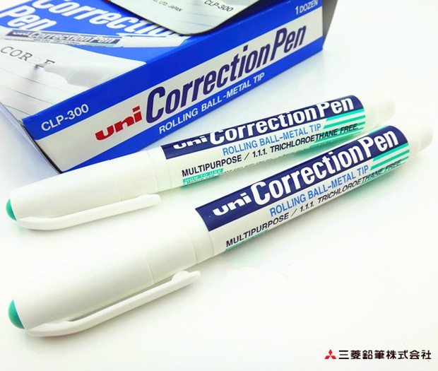 日本三菱uni-ball Correction Pen修正笔钢尖涂改液修正液CLP-300