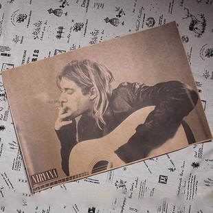 涅槃乐队海报科特柯 Kurt Cobain Nirvana来图定制宣传画牛皮纸