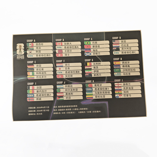 2026世界杯分组表足球FIFA小组赛对阵表海报宿舍酒吧装饰定制收藏