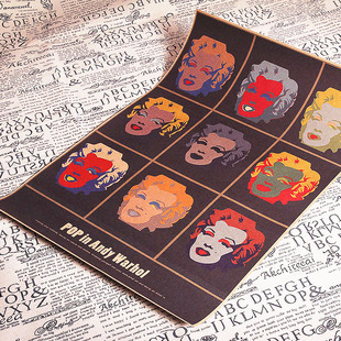 复古装饰画画芯怀旧梦露照片黑白安迪沃霍酒吧挂画理发店文化招贴