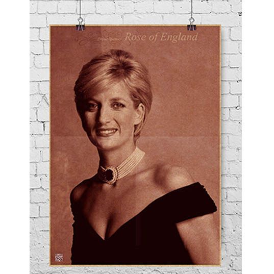 戴安娜王妃纪念 英伦玫瑰怀旧记忆酒吧海报挂画咖啡馆装饰画画芯