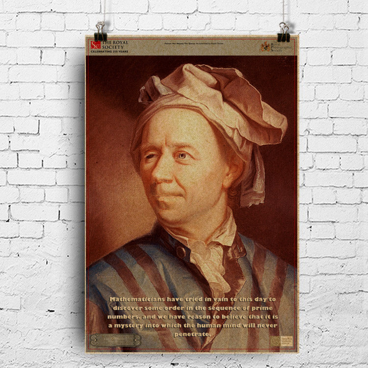 科学家海报 欧拉 leonhard euler欧拉函数公式 数学英雄 尤拉