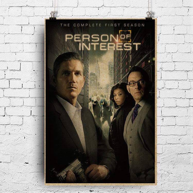 疑犯追踪海报person of interest吉姆卡维泽牛皮纸复古定制装饰画