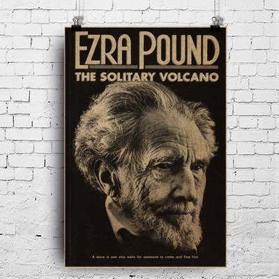 文学家海报 艾兹拉 庞德 ezra pound作家肖像画牛皮纸复古海报