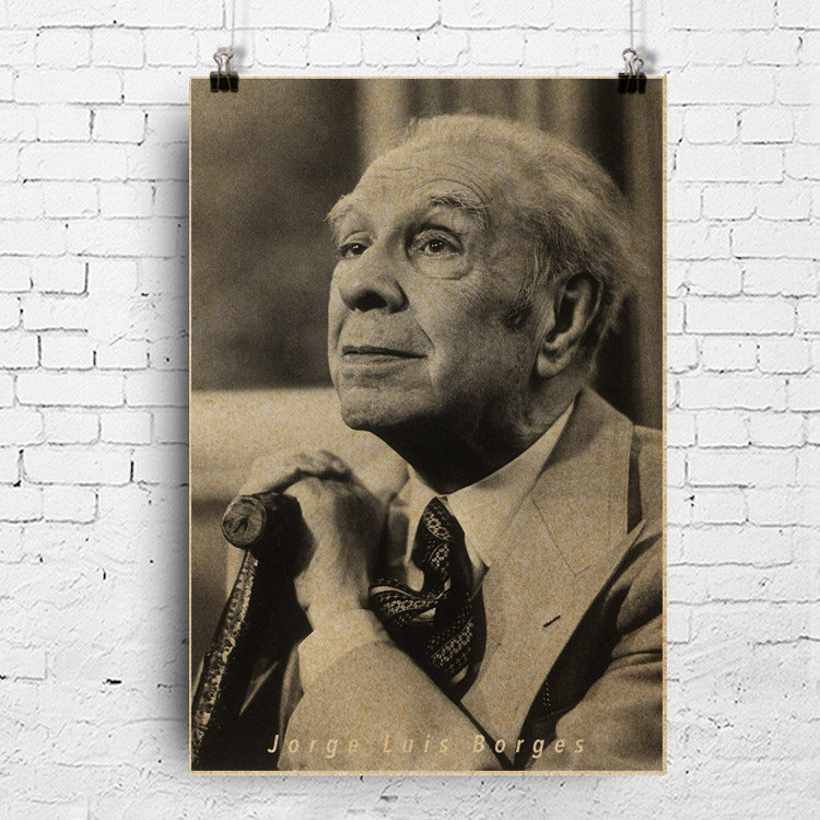 博尔赫斯海报文学家luis borges挂图阿根廷诗人小说家作家装饰画
