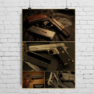 M1935手枪图 兵器海报军事知识 GP35海报 勃朗宁BAP海报BHP挂图