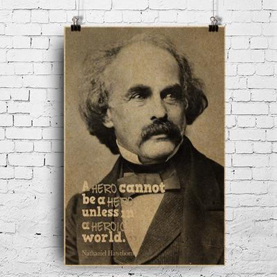 美国小说家 纳撒尼尔 霍桑 海报 红字 Nathaniel Hawthorne挂图