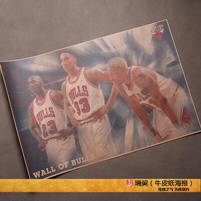 野牛 Pippen 皮蓬 海报 大虫 罗德曼 乔丹 海报 公牛队球星挂图