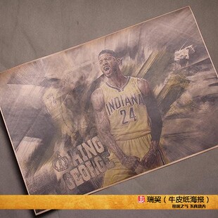保罗乔治海报Paul George 步行者队球员海报 NBA球星大图 复古版