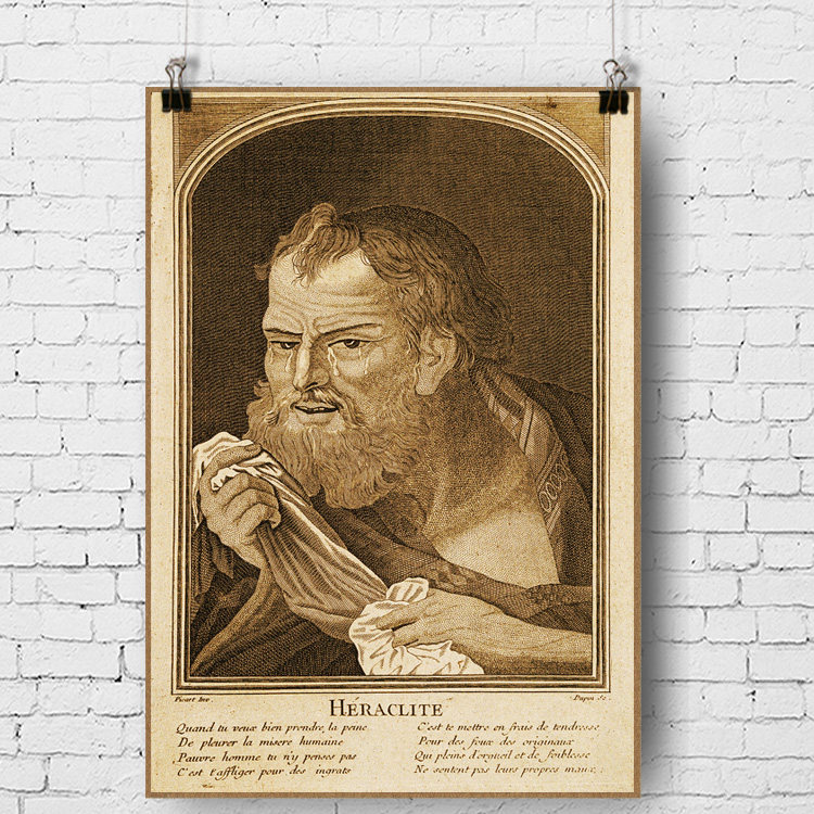 复古海报 古希腊哲学家肖像 赫拉克利特 heraclitus 教学挂图