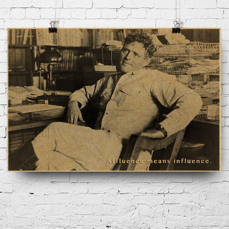 作家海报 杰克伦敦jack london野性的呼唤 美国文学家海报复古