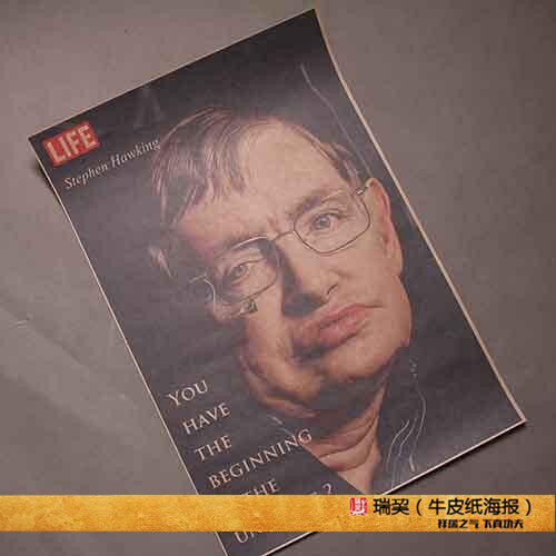 霍金海报Hawking 时间简史作者肖像 果壳中的宇宙作者装饰画复古