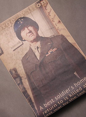 盟军军事统帅海报 巴顿将军Patton 西点军校将领海报第7集团军图