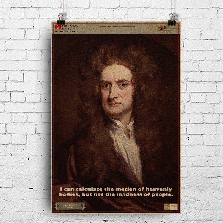 科学家海报艾萨克·牛顿isaac newton英格兰物理学家数学家海报