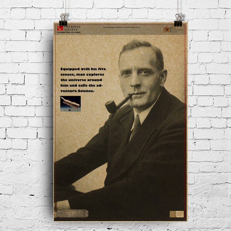 科学家挂图 爱德文·哈勃edwin hubble 哈勃望远镜美国天文学家