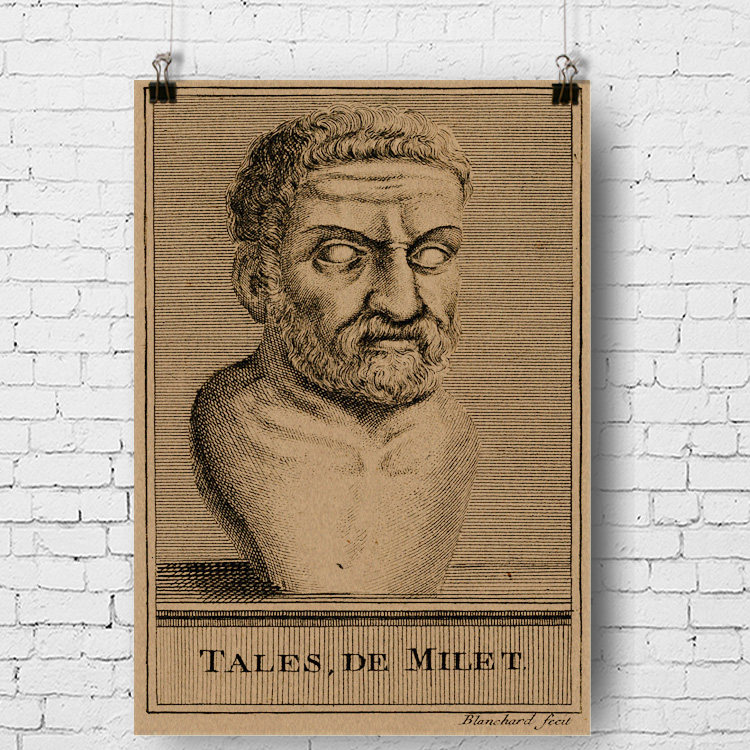 古希腊米利都学派 泰勒斯 肖像 thales 希腊七贤挂图 伟大人物图