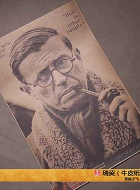 萨特海报哲学家Sartre 存在与虚无作者海报存在主义哲学大师挂图