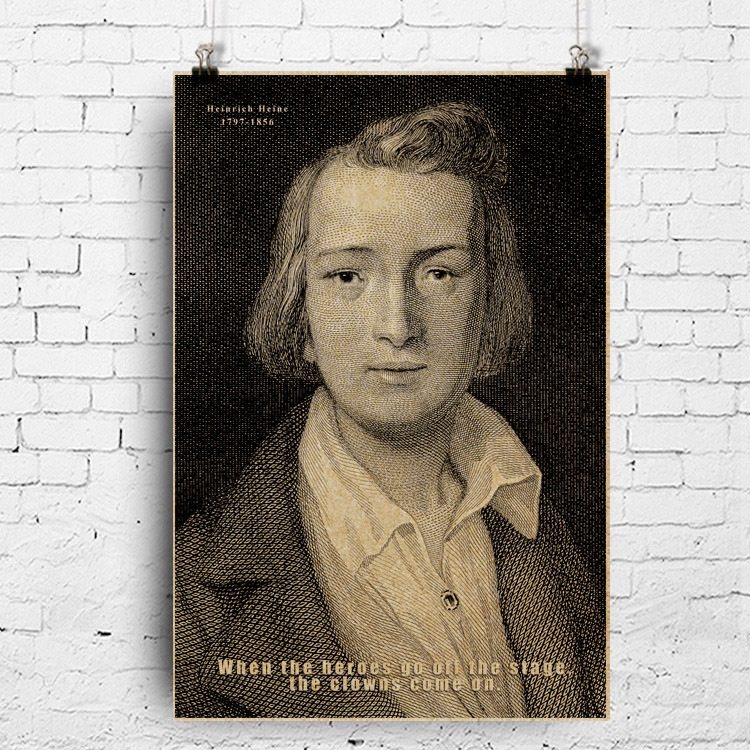 海因里希·海涅海报文学家heinrich heine德国诗人挂图宿舍装饰画