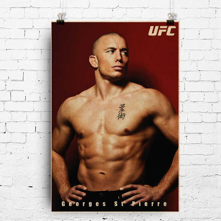 乔治·圣皮耶mma牛皮纸海报 georges st-pierre ufc写真画定制