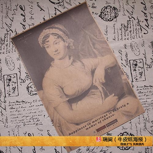 简·奥斯汀 肖像画 jane austen 理智与情感作者 英国 文学家海报