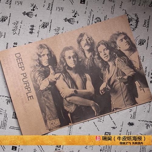 深紫乐队海报deep purple英国摇滚乐队酒吧装饰画定制ian gillan