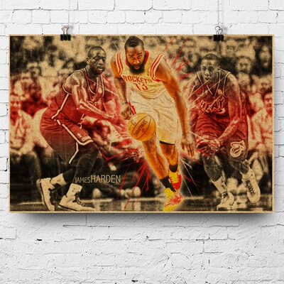 NBA哈登海报大胡子定制