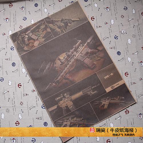 世界名枪挂图 M4 卡宾枪美图欣赏 美军装备挂图 兵器图纸欣赏海报