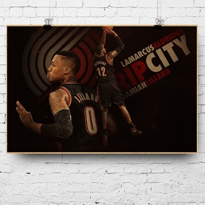 NBA球星海报 达米恩利拉德Damian Lillard拉马库斯阿尔德里奇